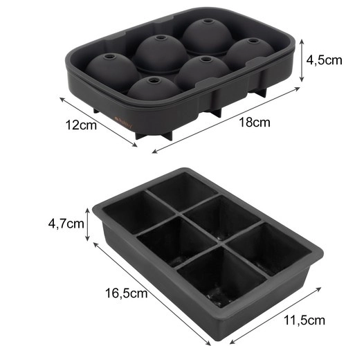 Moule en silicone pour glace 2-en-1 - cubes + boules Ruhhy 21270