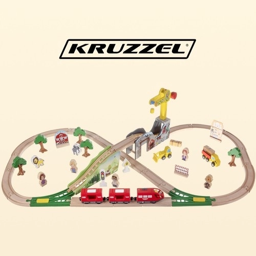Circuit de train en bois Kruzzel 22495