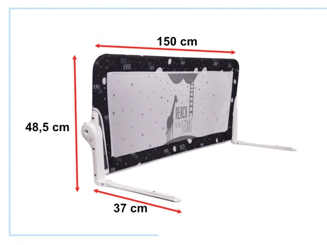 Barrière de protection noire pour lit 150 cm