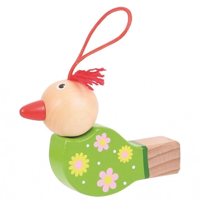 Flûte à bec en bois oiseau 1 pièce jaune