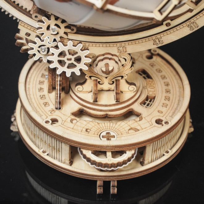 RoboTime Puzzle mécanique 3D en bois Globe lumineux