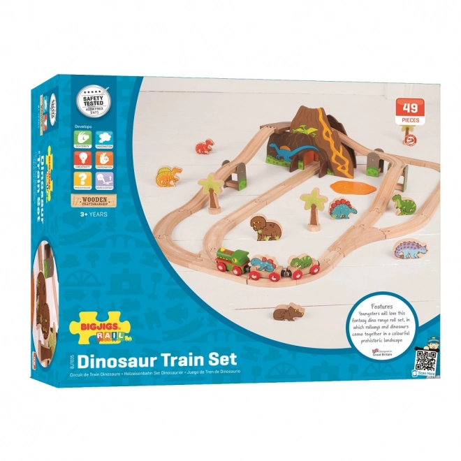 Bigjigs Rail Circuit de train en bois dinosaures