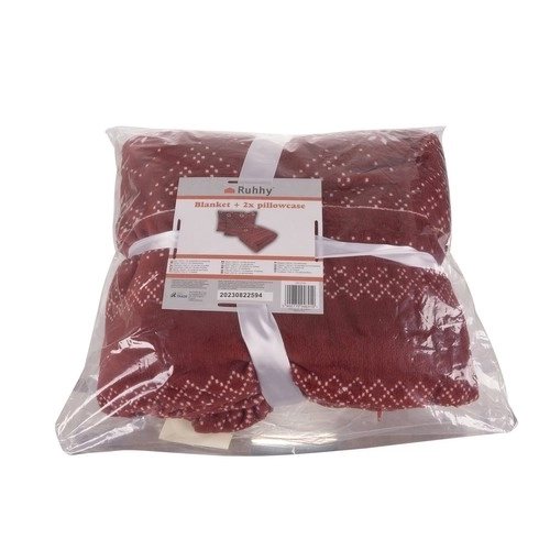 Couverture 1,6x2m + 2x housse de coussin Ruhhy 22594