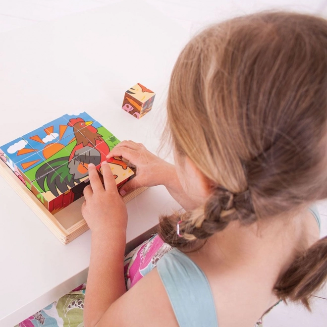 Cubes d'images de la ferme Bigjigs Toys