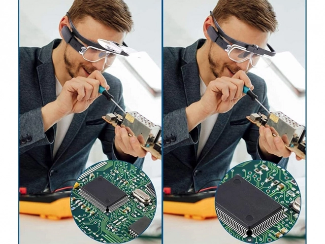 Loupe professionnelle avec éclairage LED et lentilles interchangeables