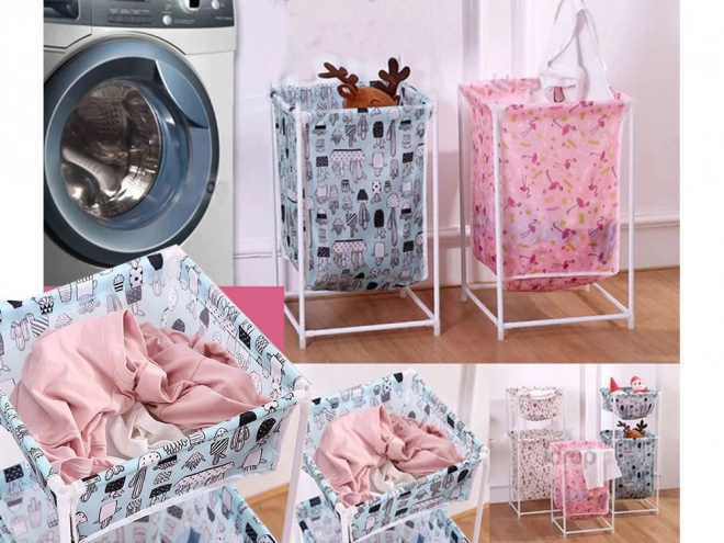 Panier à linge avec double étagère