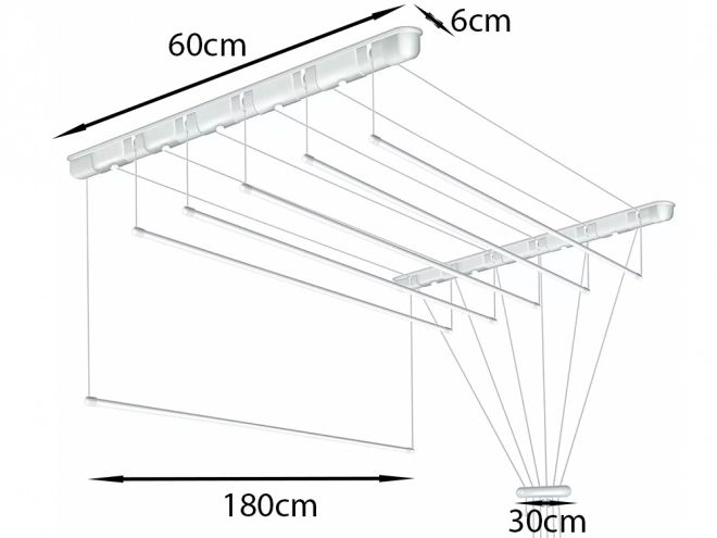 Séchoir à linge au plafond robuste 180 cm