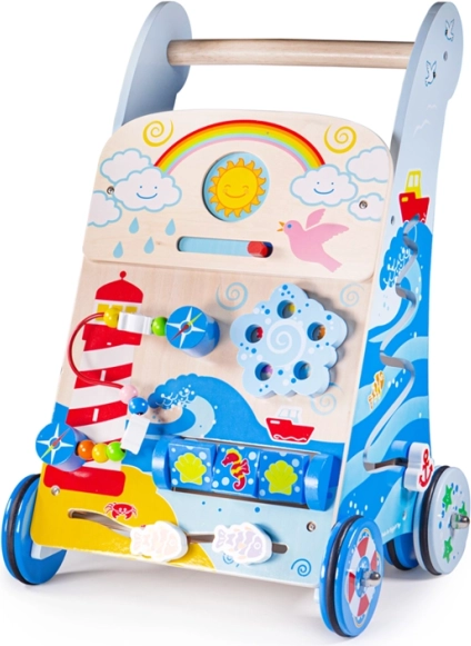 Bigjigs Baby trotteur d’activité en bois Mer