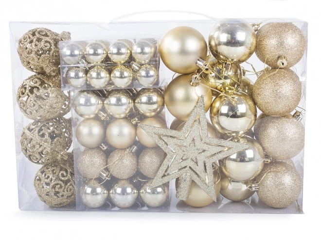 Ensemble de décorations de Noël 100 pièces avec étoiles dorées