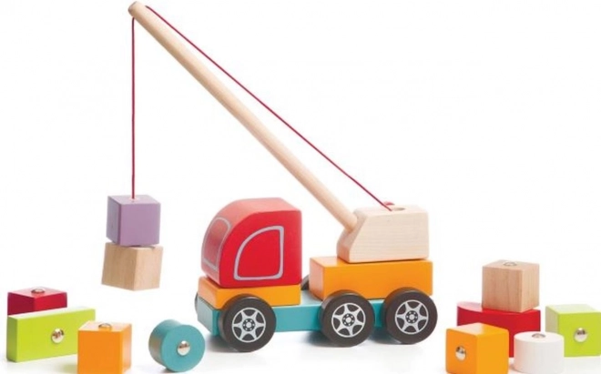 CUBIKA 13982 Camion-grue avec aimant - puzzle en bois 14 pièces