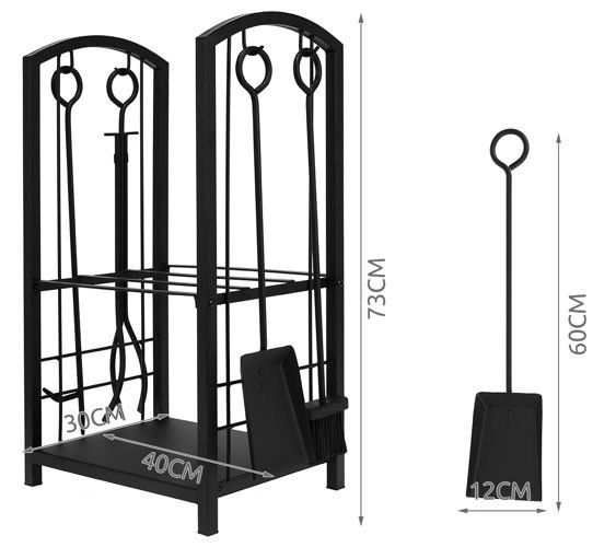 Support pour bois de chauffage avec accessoires Kaminer