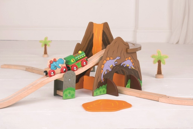 Bigjigs Rail Circuit de train en bois dinosaures