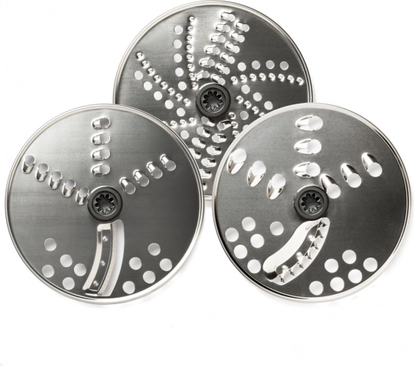 3 disques inox pour trancher et râper