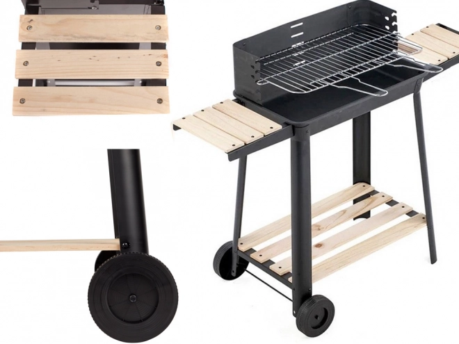 Grand barbecue de jardin au charbon de bois
