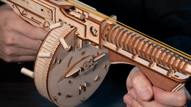 Puzzle mécanique en bois 3D RoboTime Pistolet-Mitrailleur Thompson