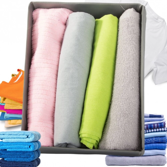 Organisateur de vêtements pour tiroir de dressing gris