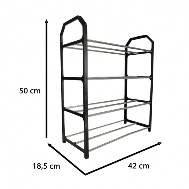 Étagère à chaussures 4 niveaux noire