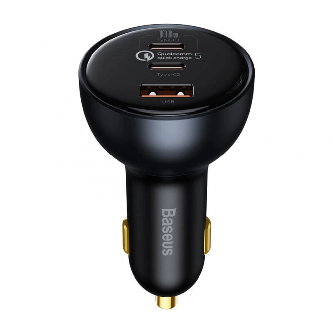 Chargeur de voiture Baseus Qualcomm, USB, 2x USB-C, 160 W (gris)