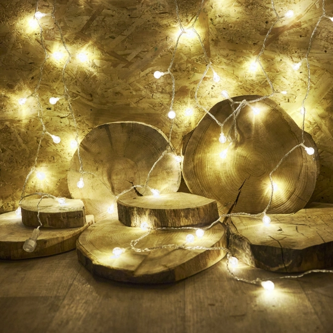 Éclairage de Noël boule 100 LED, blanc chaud, 10m