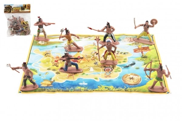 Figurines d'indiens avec carte