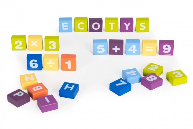 Ensemble éducatif en bois coloré - cubes pour enfants 108 pièces
