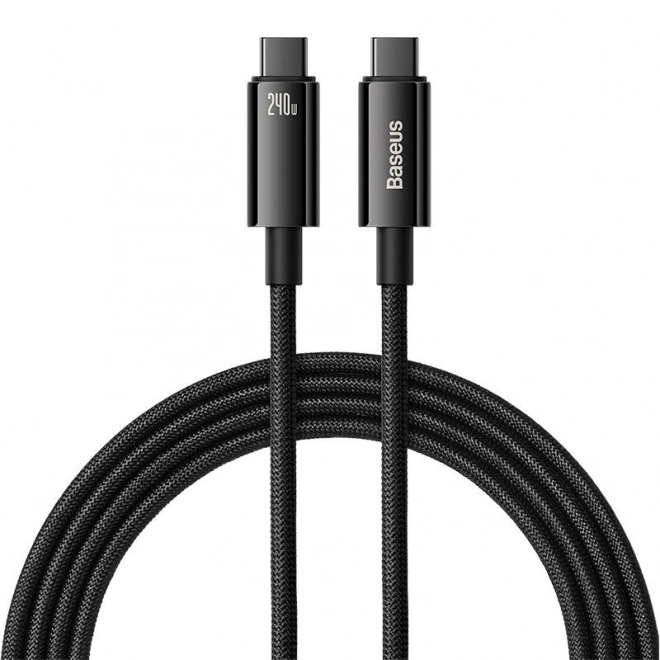Câble de données Baseus Tungsten Gold USB-C à USB-C 240W 2m noir