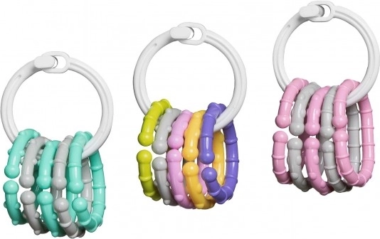 Hochet anneau avec pendentifs multicolores