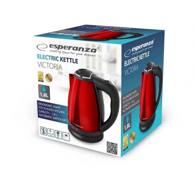 Bouilloire électrique Victoria 1,8 l rouge
