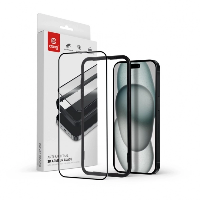 Verre protecteur 9H pour écran complet iPhone 16 Plus / iPhone 15 Plus