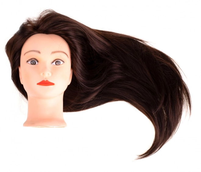 Tête de formation de coiffure cheveux naturels bruns