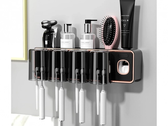 Distributeur de dentifrice et porte-brosses à dents avec gobelets