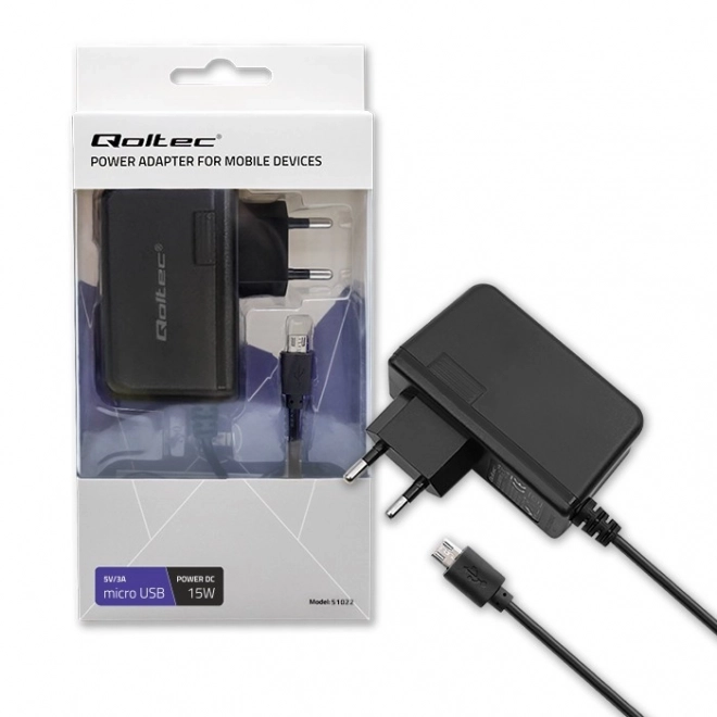 Chargeur Qoltec 15W avec câble micro USB