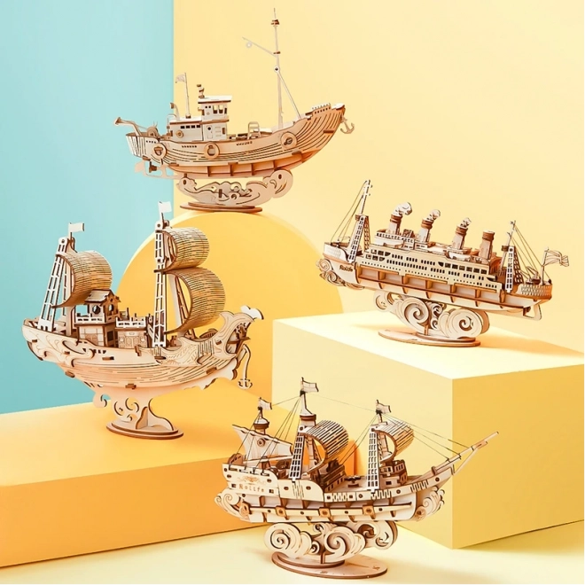 Bateau de pêche - Maquette en bois 3D