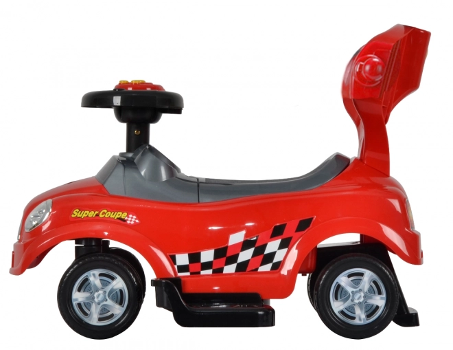 ECOTOYS Trottinette avec sons et barre de guidage Voiture rouge