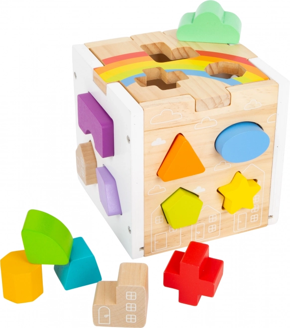 Petit Pied Cube d'insertion motorique arc-en-ciel