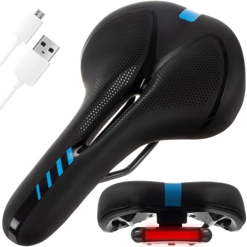 Selle de vélo étroite avec ventilation et feu arrière