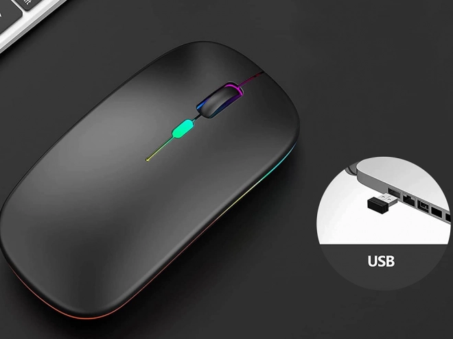 Souris Bluetooth mince 2,4 GHz pour PC et ordinateurs portables