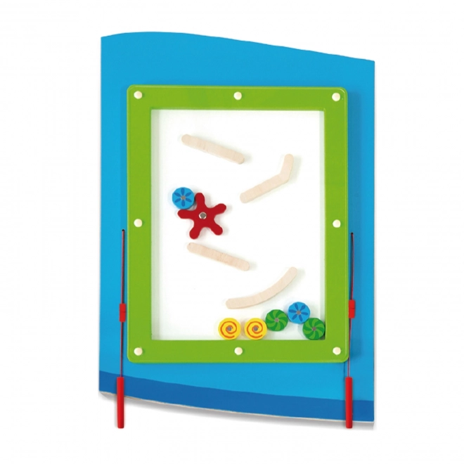 Tableau sensoriel mural en bois Avion VIGA Montessori