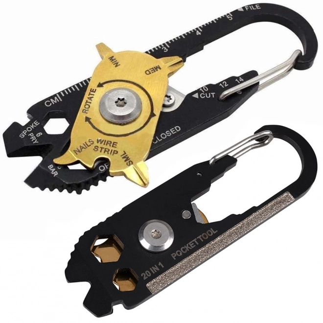 Mousqueton avec multitool pour clés