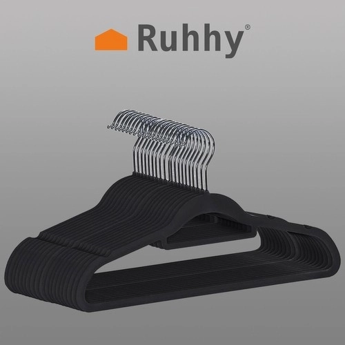 Porte-manteaux 20pcs - Noir Ruhhy 22536