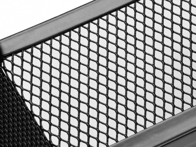 Organisateur de bureau en maille noire avec 3 compartiments