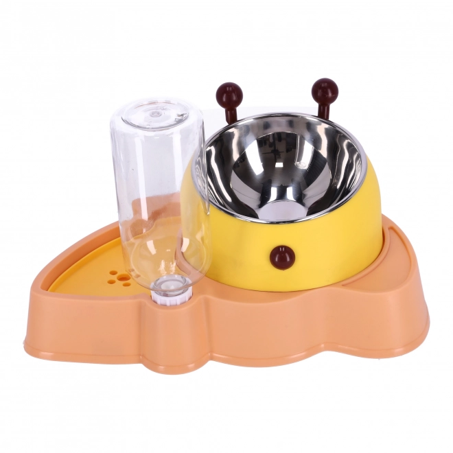 Bols avec distributeur automatique d'eau pour chiens et chats 2 en 1 - rose