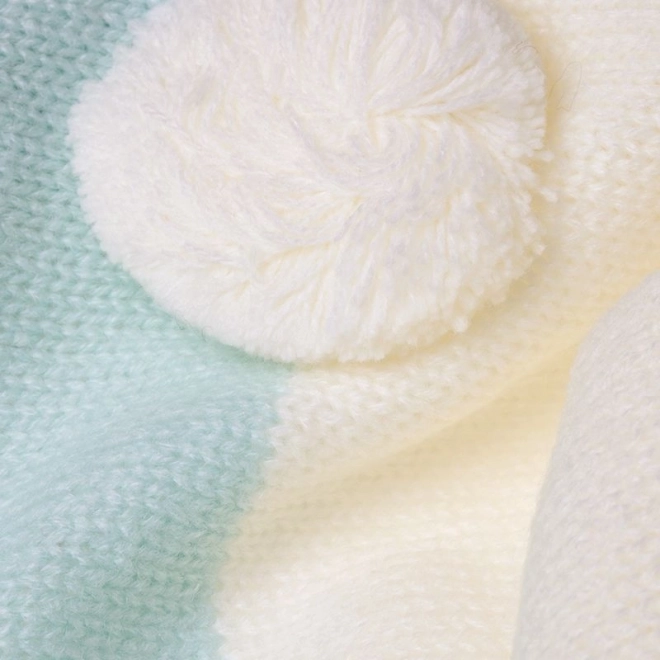 Couverture tricotée pour enfants - lapin, menthe