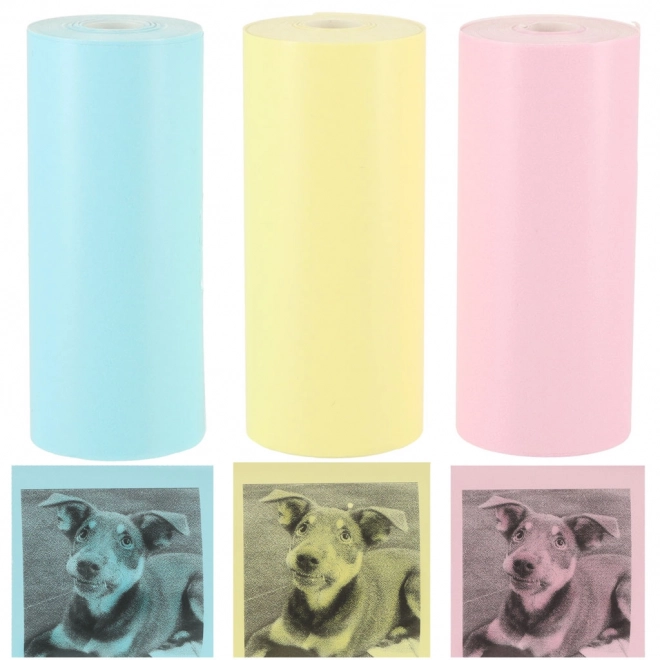 Rouleau de papier thermique pour mini imprimante 5,7 cmx3 m 3 pcs coloré