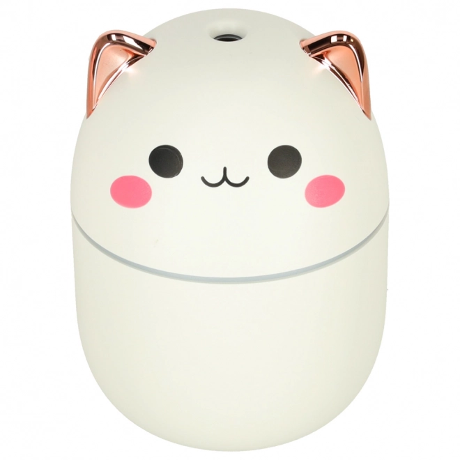 Diffuseur et humidificateur d'air pour huiles essentielles en forme de chat blanc
