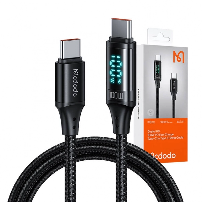 Câble Mcdodo CA-1100 USB-C vers USB-C, 100 W, 1,2 m (noir)
