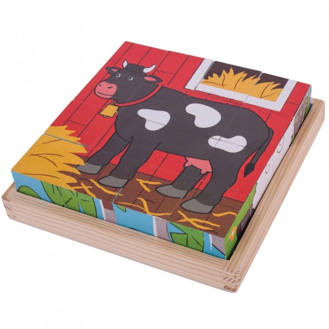 Cubes d'images de la ferme Bigjigs Toys
