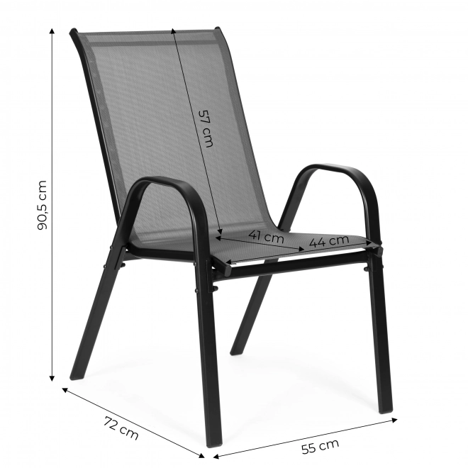 Ensemble de 2 chaises de jardin pour terrasse ou balcon gris MultiGarden