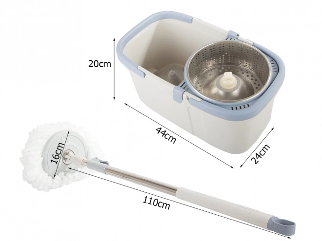 Serpillière rotative avec seau et tampon en microfibre
