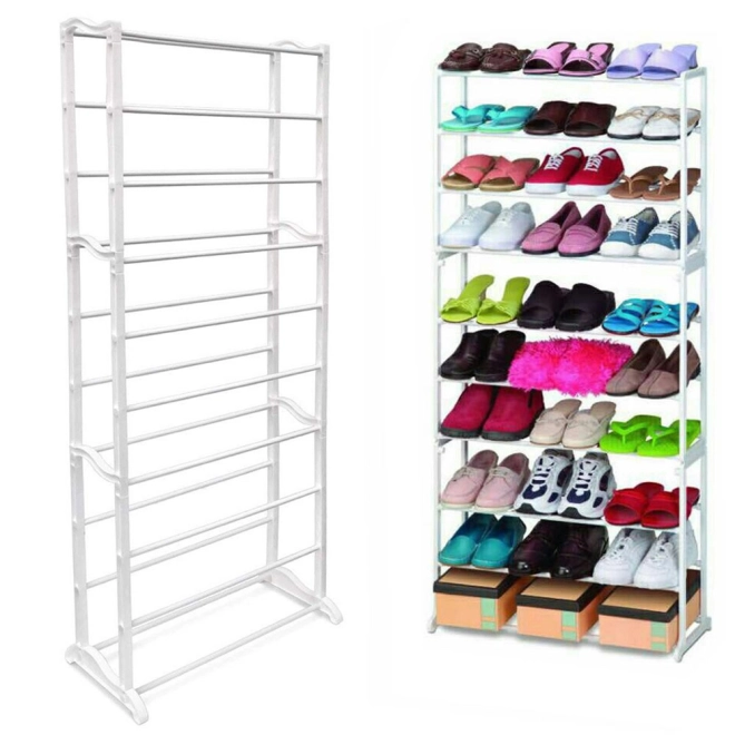 Étagère à chaussures en métal pour 30 paires